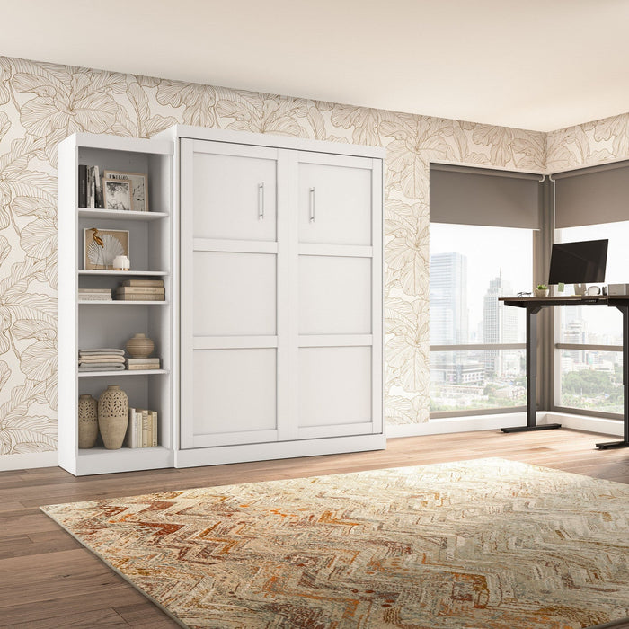 Bestar Pur Queen Murphy Shelving Unit 90-Inch Wall Bed - White