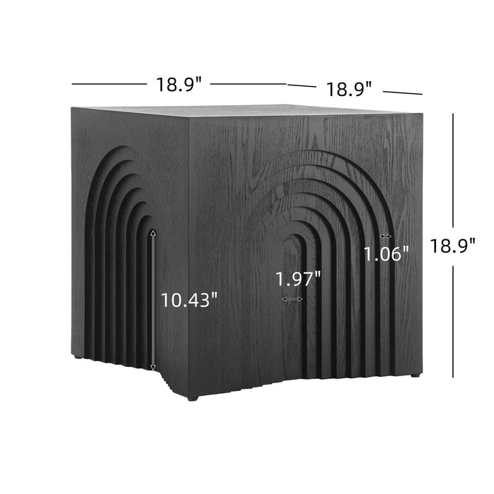 Grace Rustic End Table,Black  