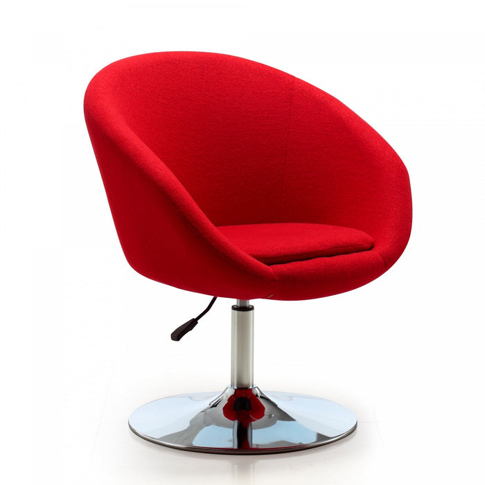 Hopper Modern Upholstered Swivel Lounge Chair in Red - Set of 2 Accent Chair 