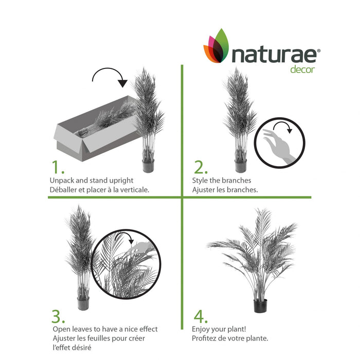 Artificial 47\" Areca Palm Indoor & Outdoor In Black Pot 