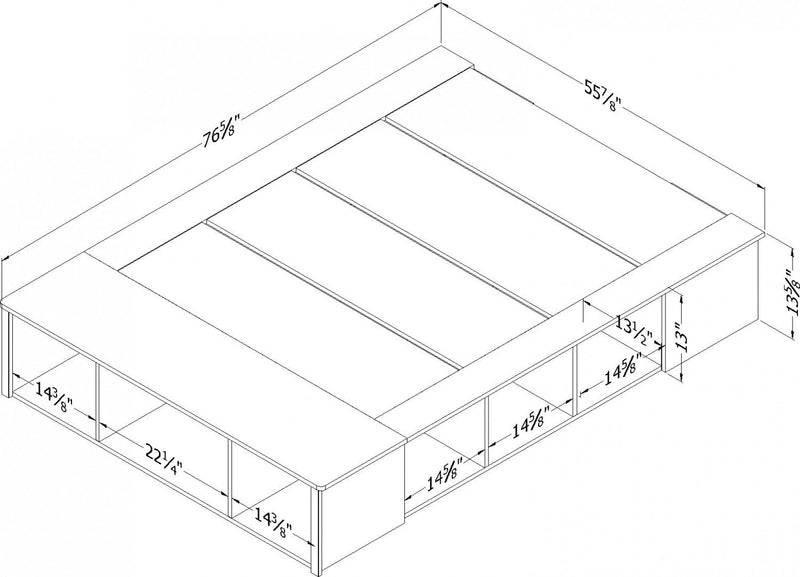 Flexible Storage Platform Bed With Baskets - Pure White 