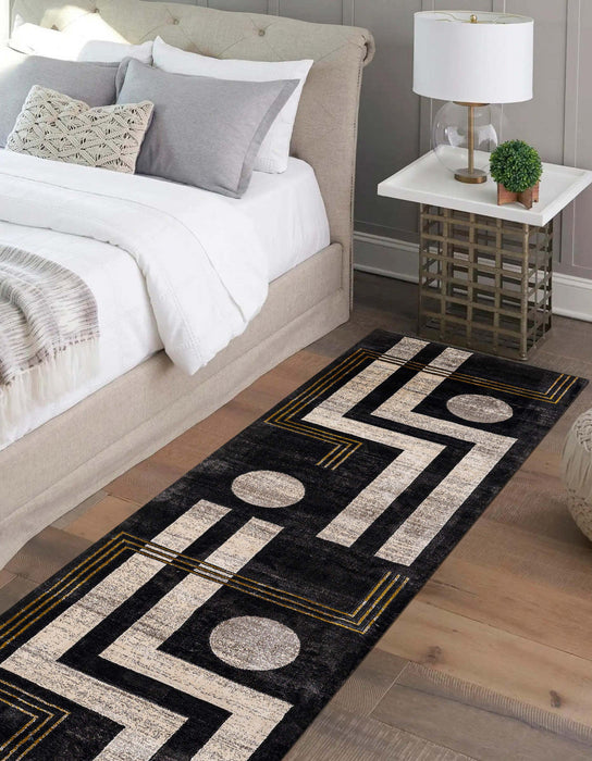 Erisa Contemporary 2'2\" x 7'7\" Runner Rug in Grey Indoor Area Rug 