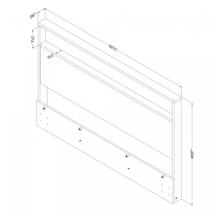 Musano Headboard with Shelf - Nordik Oak