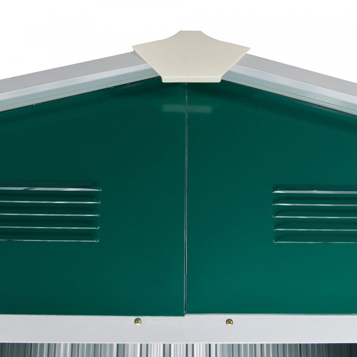 Outsunny 8' X 6' Outdoor Storage Shed, Metal Garden Tool Storage House With Lockable Sliding Doors A