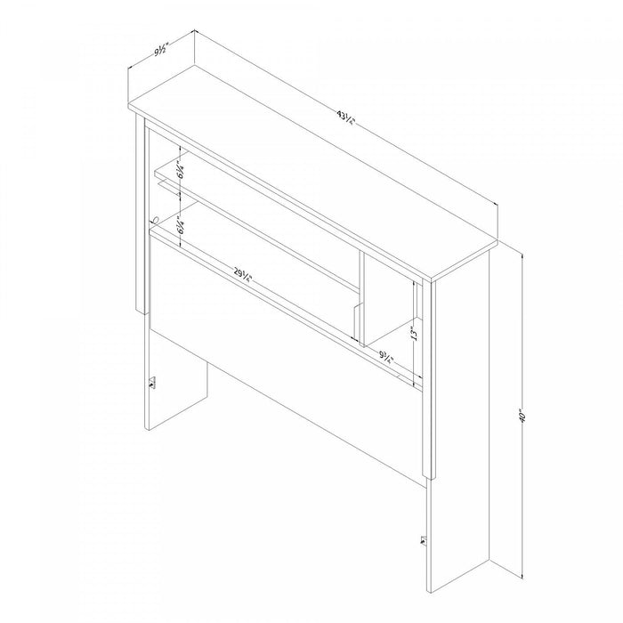 Vito Bookcase Headboard With Storage - Pure Black 