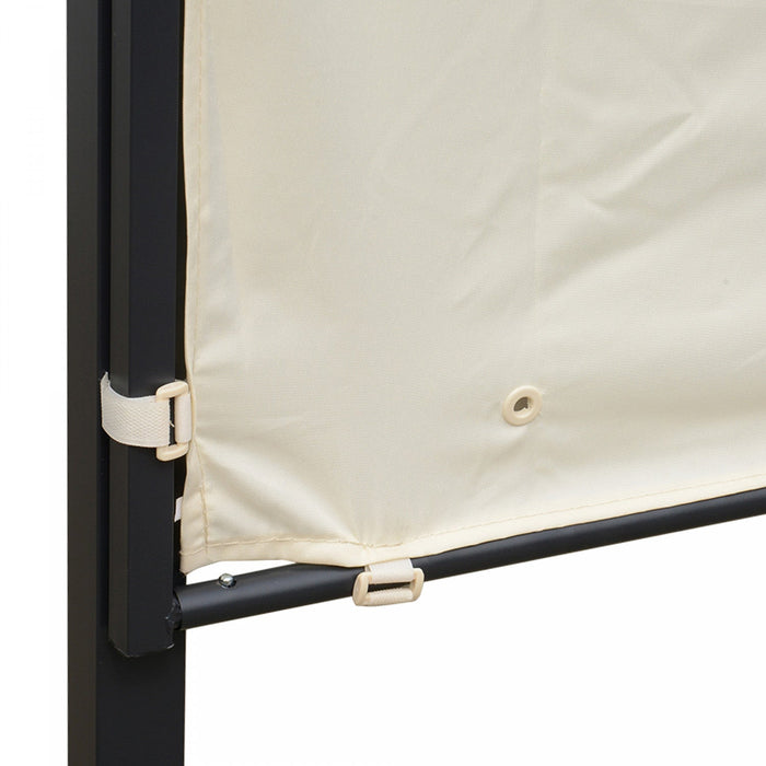 Outsunny 10x8ft Patio Metal Gazebo With Extendable Side Awning Outdoor Shelter Garden Sun Shade Cano