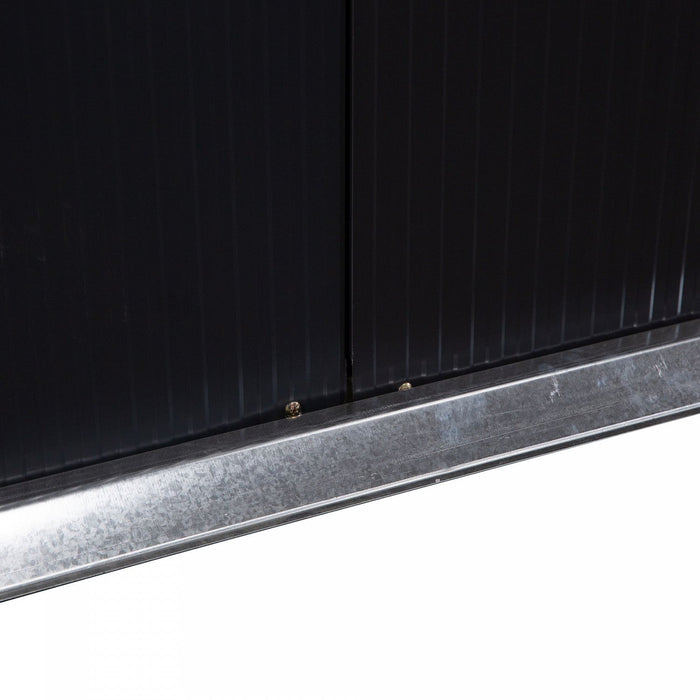 Outsunny 9' X 11' Metal Storage Shed With Floor Foundation, Garden Tool House With Double Sliding Do