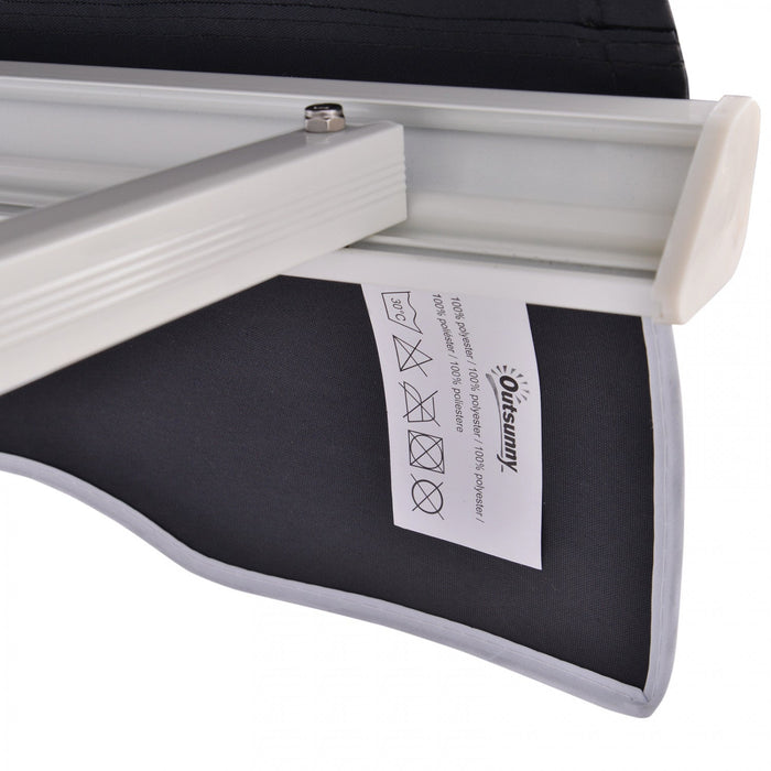 Outsunny 4'x 2' Retractable Window Door Awning Patio Canopy Outdoor Sun Shade Shelter Dark Grey