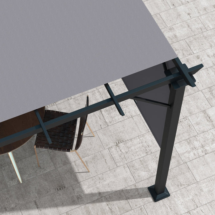Outsunny 10' X 10' Retractable Pergola Canopy For Backyard, Garden, Grey