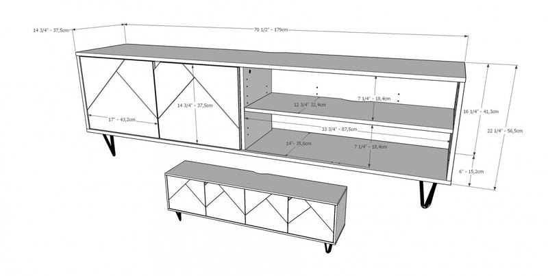Nordika 72\" TV Stand - Black 