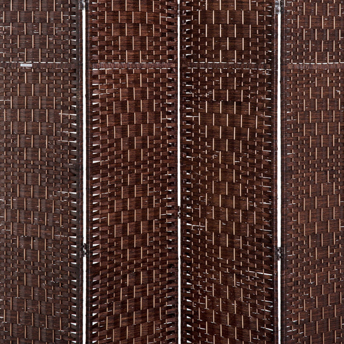 Homcom Double Hinged Woven Wicker Room Divider And Privacy Screens