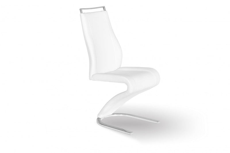 Pollock Dining Chair, White Faux Leather (set Of 2) 