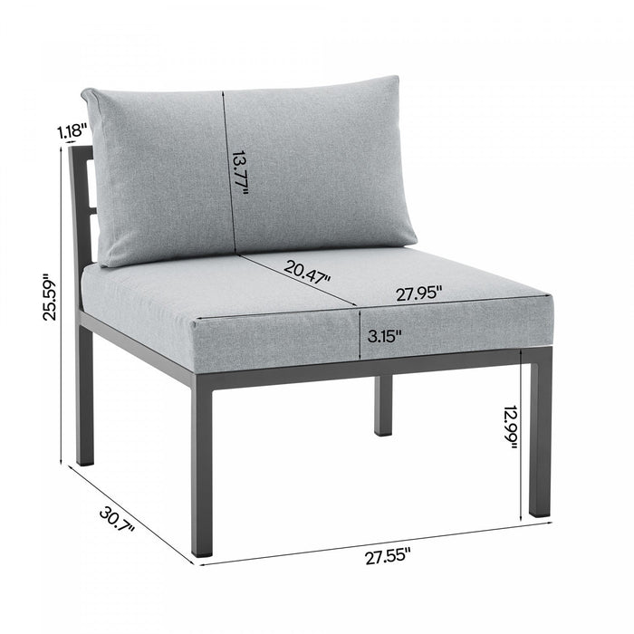 Sunnyside Modern 5-Piece Conversation Set in Gray 