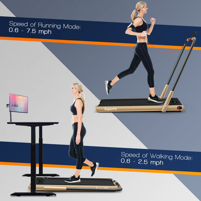 Superfit 2.25hp 2-in-1 Folding Under Desk Treadmill W/remote Control App
