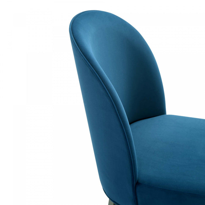 Hillman Modern Wood Upholstered Dining Chair in Blue - Set of 2 