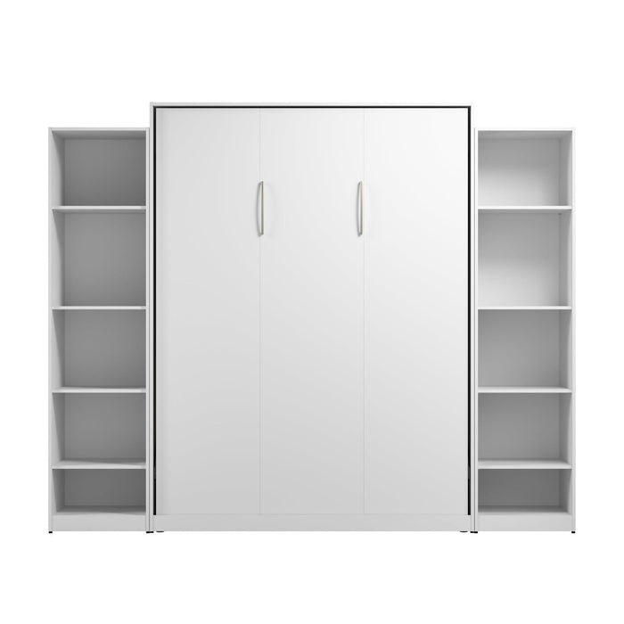 Bestar Claremont 10-Shelf Queen Murphy Bed - White