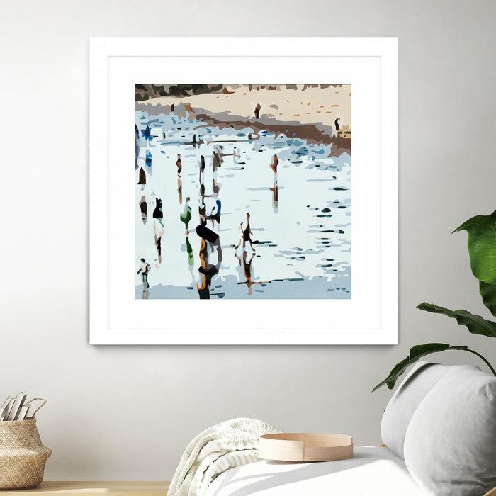\"Self Reflection\" Matted and Framed White 30x30 Wall Art