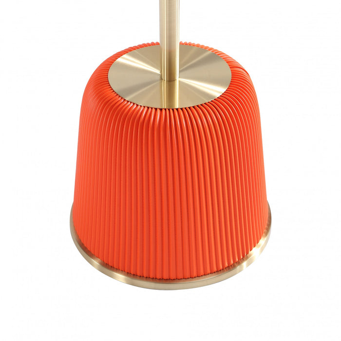 Anderson Modern Metal Top Upholstered End Table in Orange - Set of 2 