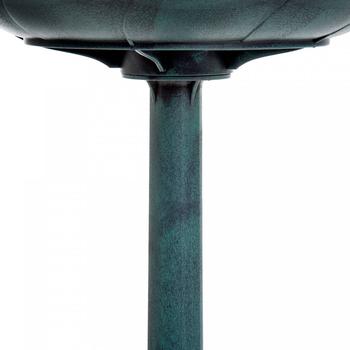 Outsunny 27'' Bird Bath Outdoor Resin Decor With Fleur De Lis Pattern