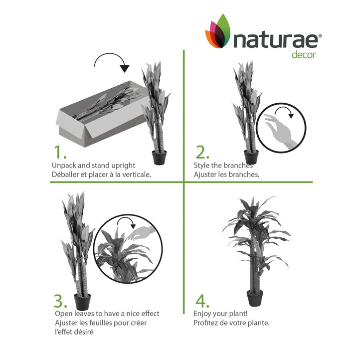 Artificial 49\" Dracaena In Black Pot 