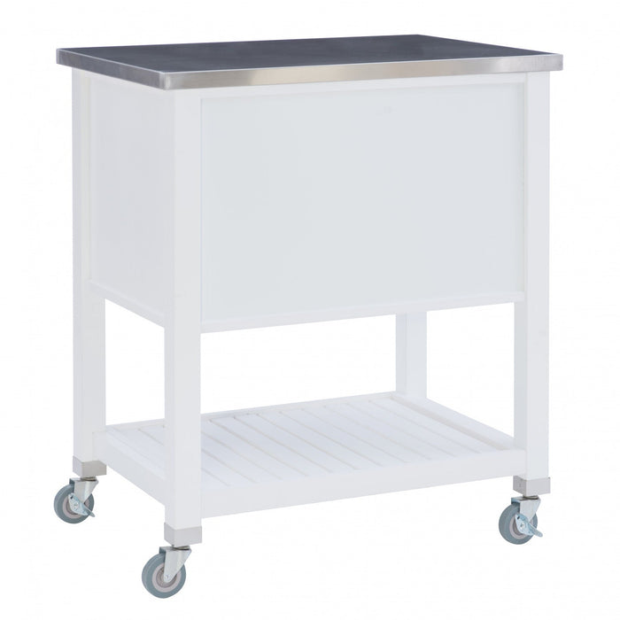 Robbin Wood Kitchen Bar Cart Storage - White