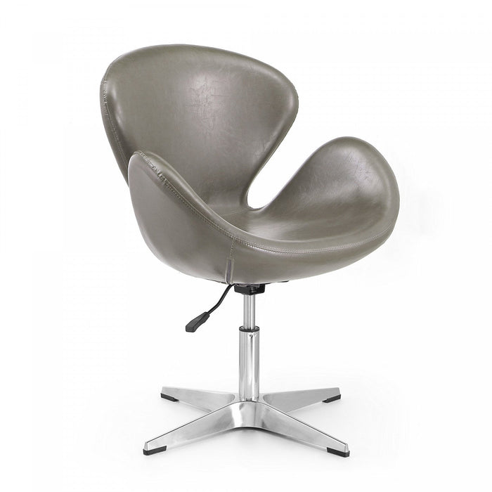 Raspberry Modern Upholstered Swivel Lounge Chair in Pebble Gray - Set of 2 Accent Chair 