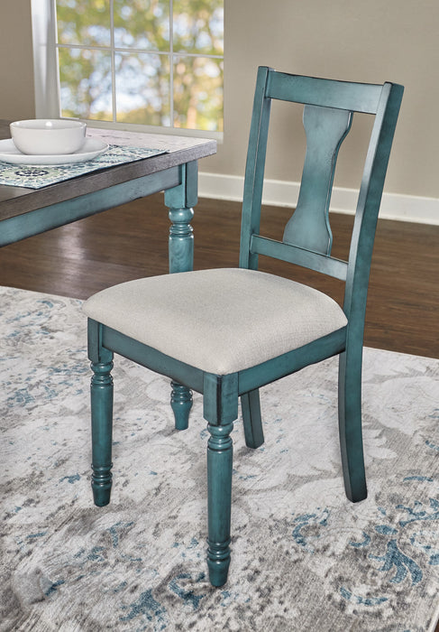 Willow Fabric Teal Dining Chair - Set of 2