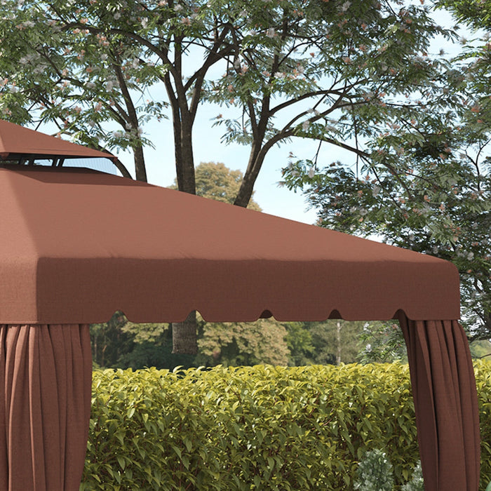 Outsunny 9.8' X 9.8' Gazebo Replacement Canopy, Gazebo Top Cover With Double Vented Roof For Garden 