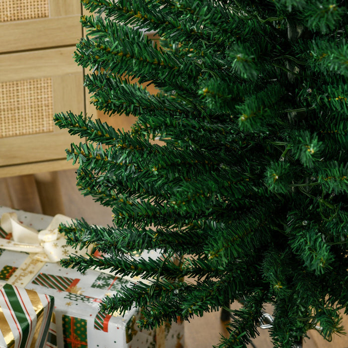 Homcom 7.5' Pencil Artificial Christmas Tree With Colourful Led Lights