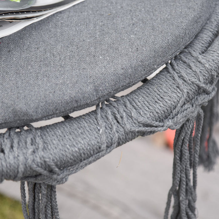 Outsunny Hanging Rope Deck Hammock, Dark Grey