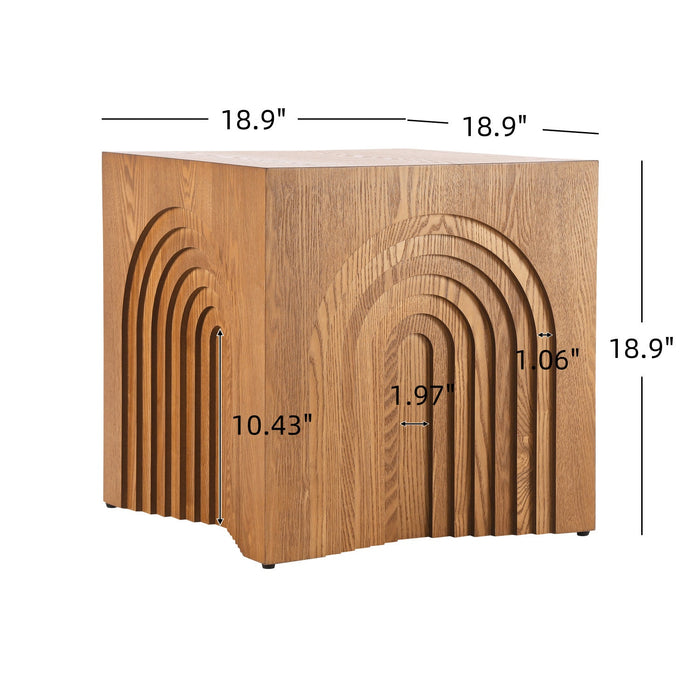 Grace Rustic End Table,Brown  