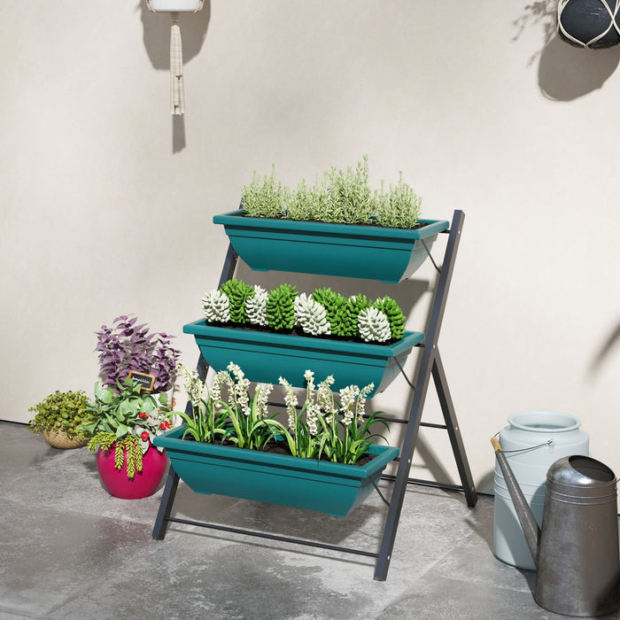 Outsunny 3-tier Vertical Raised Garden Bed With 3 Planter Boxes, Outdoor Plant Stand Grow Container 