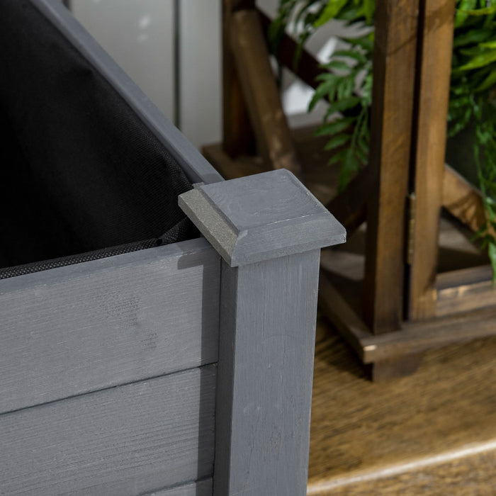 Outsunny 48"x22"x30" Elevated Planter Box, Wooden Patio Raised Garden Bed