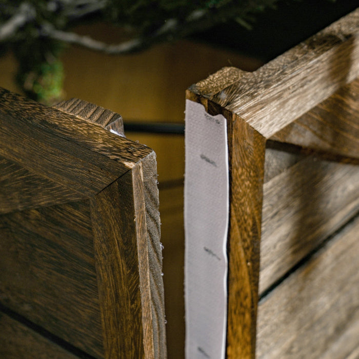 HOMCOM 28" Wooden Christmas Tree Collar Box Dark Distressed Wood Finish