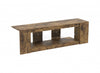 55” TV Stand With 2 Shelves And Tempered Glass - Brown Reclaimed Wood 