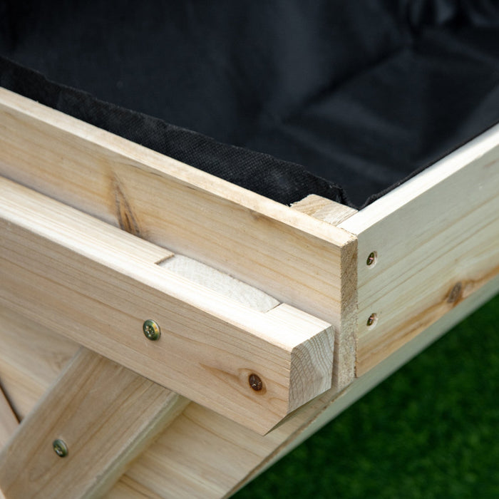 Outsunny Elevated Planter Box With Legs, Wooden Raised Garden Bed With Bed Liner And Drainage Holes,