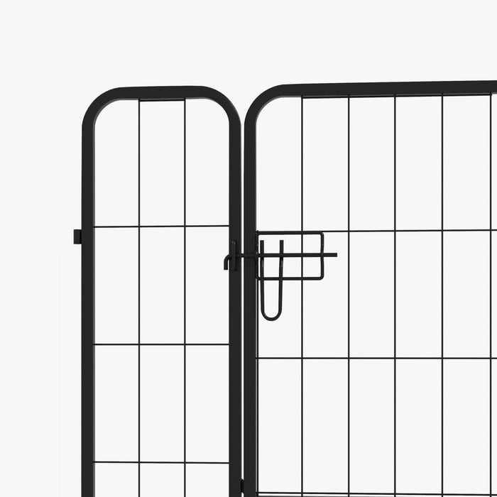Pawhut 8 Panel Pet Playpen Play Yard Fence Home Diy Heavy-duty Metal Foldable Indoor Outdoor 31\" X 3