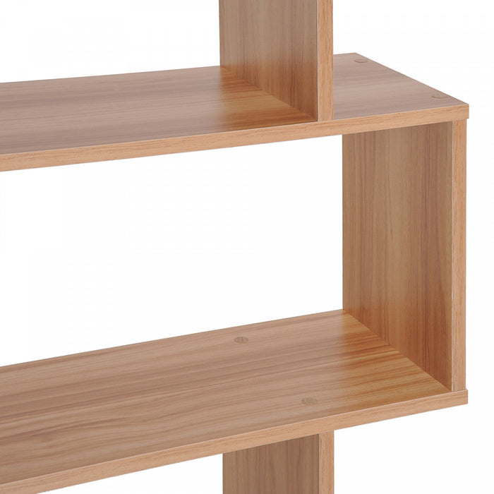 HOMCOM 76" 6 Tier S Shaped Bookcase Storage Bookshelf Display Unit Living Room