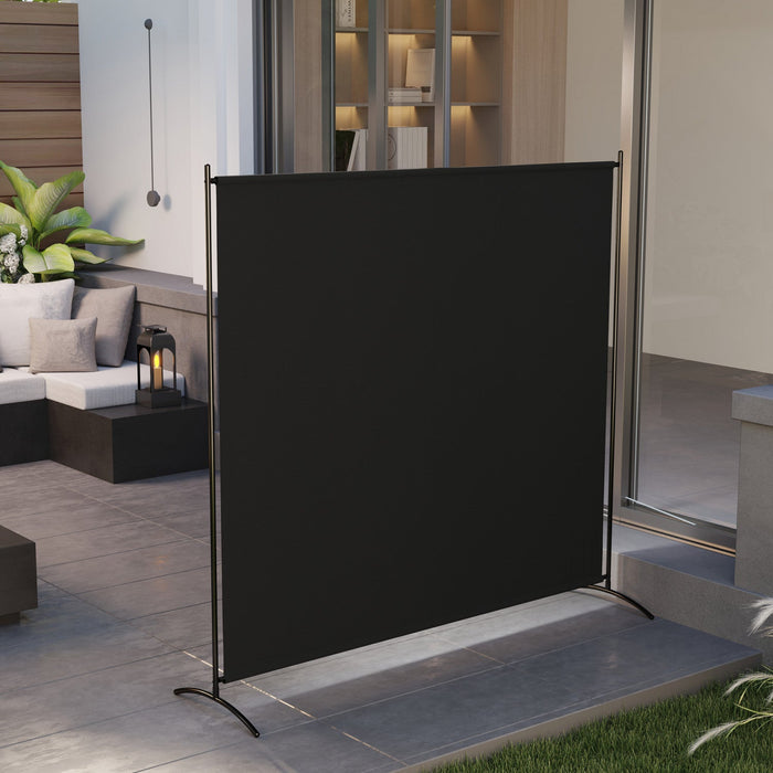 Outsunny Single Panel Privacy Screen, Uv30+ Room Divider, Black