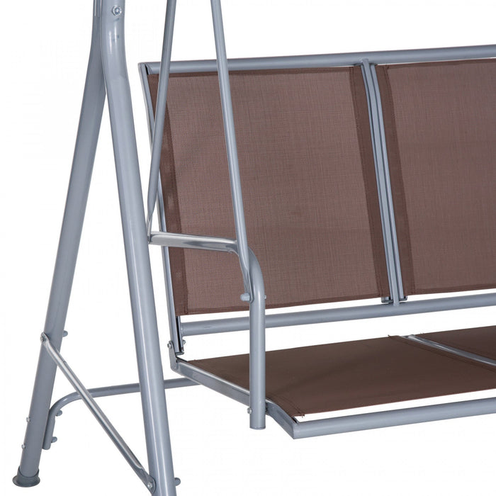 Outsunny 3-seater Patio Swing, Outdoor Swing Chair, A Frame Porch Swing With Canopy Garden Hammock G