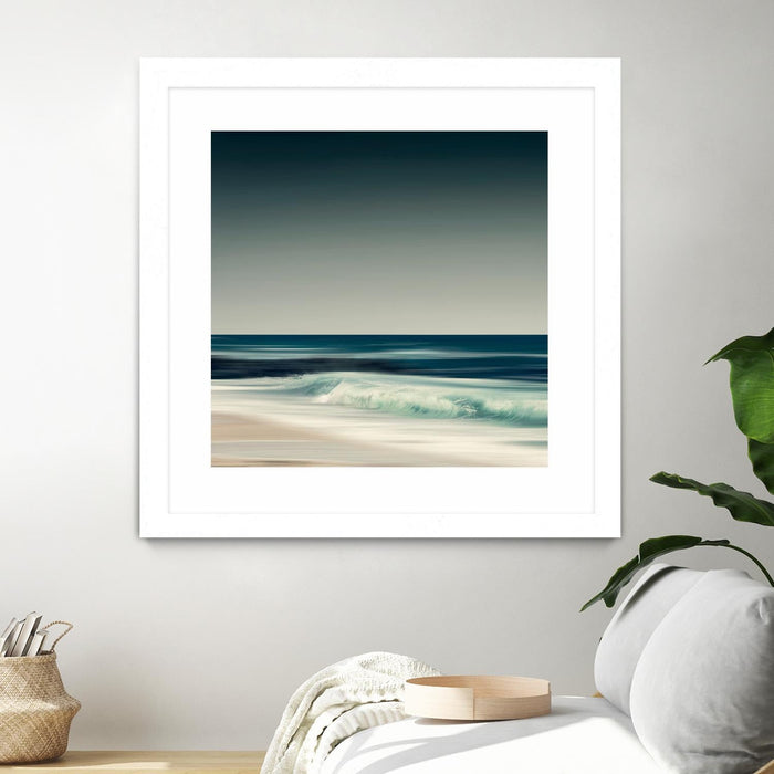 \"Cristal Surf\" Matted and Framed White 36x36 Wall Art
