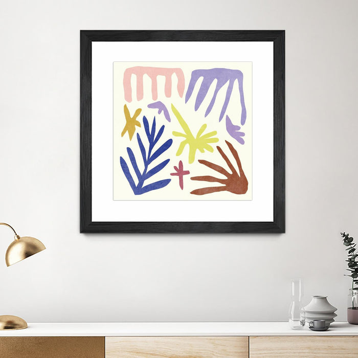 \"Coral Construction Ii\" Matted and Framed Black 36x36 Wall Art