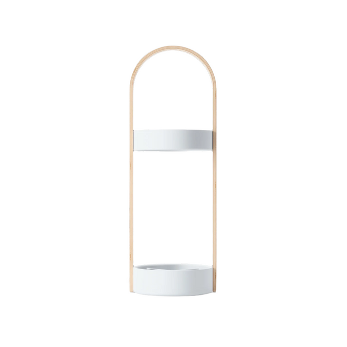Umbra Modern Steel Bellwood Umbrella Stand - White and Natural