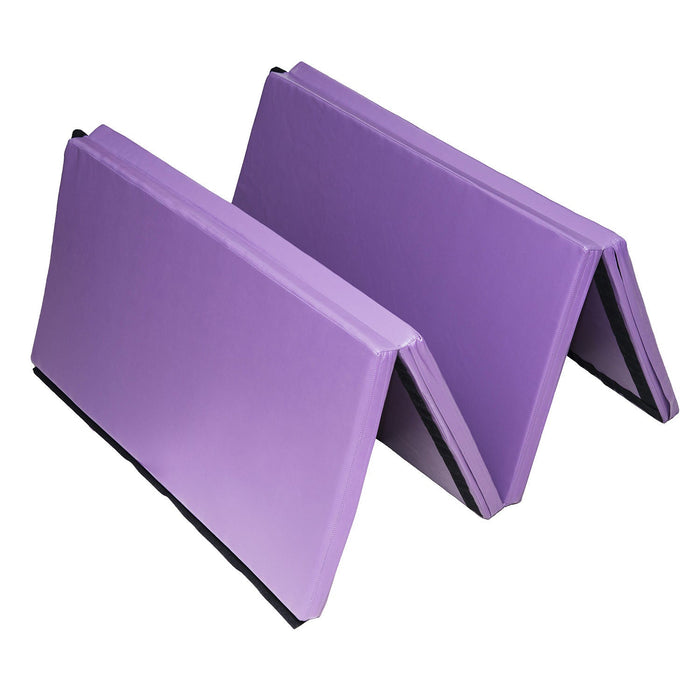 Soozier 4ftx8ftx2inch Pu Cuir Gymnastique Tumbling Gym Mat Arts Pliant Yoga Exercice Pad 4 Panneau (