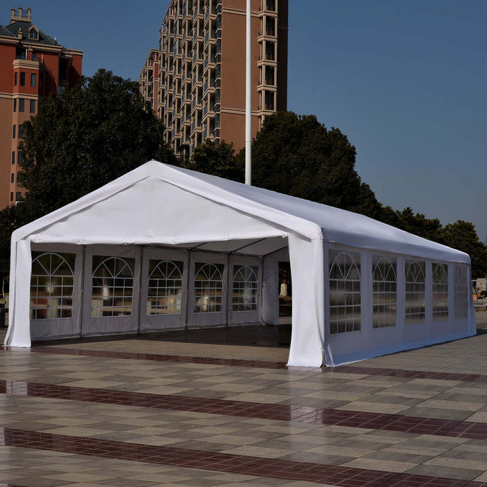 Outsunny 20'x33' Large Party Tent & Carport With Removable Sidewalls And Windows, Portable Garage Ca