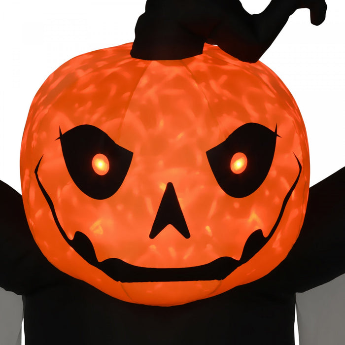Homcom Giant 9ft Halloween Inflatables Pumpkin Ghost For Yard Garden Lawn