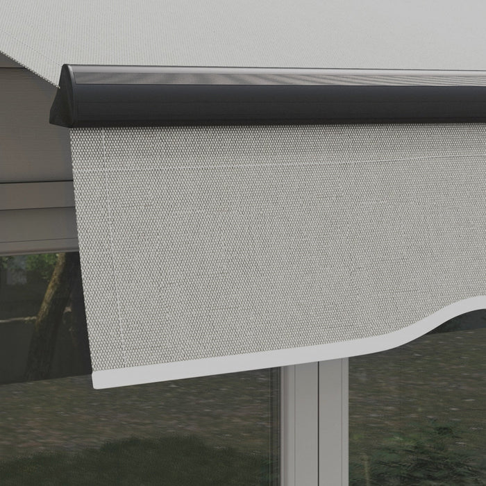 Outsunny 8' X 6.5' Patio Retractable Awning Sunshade Shelter, Light Grey