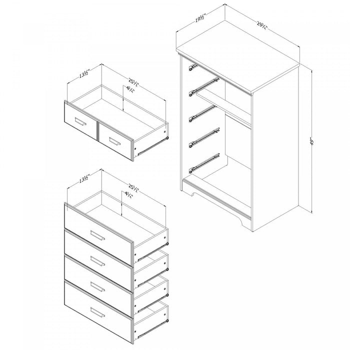 Versa 5-drawer Chest - Gray Maple 