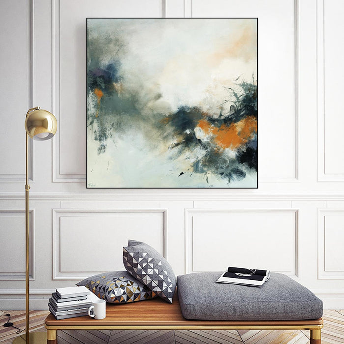\"Transition\" Canvas Framed Black 20x20 Wall Art
