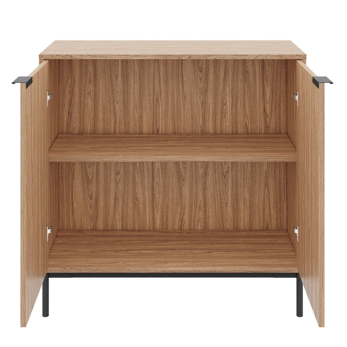 Nordika Slim 2-Door Storage Cabinet - Light Walnut 